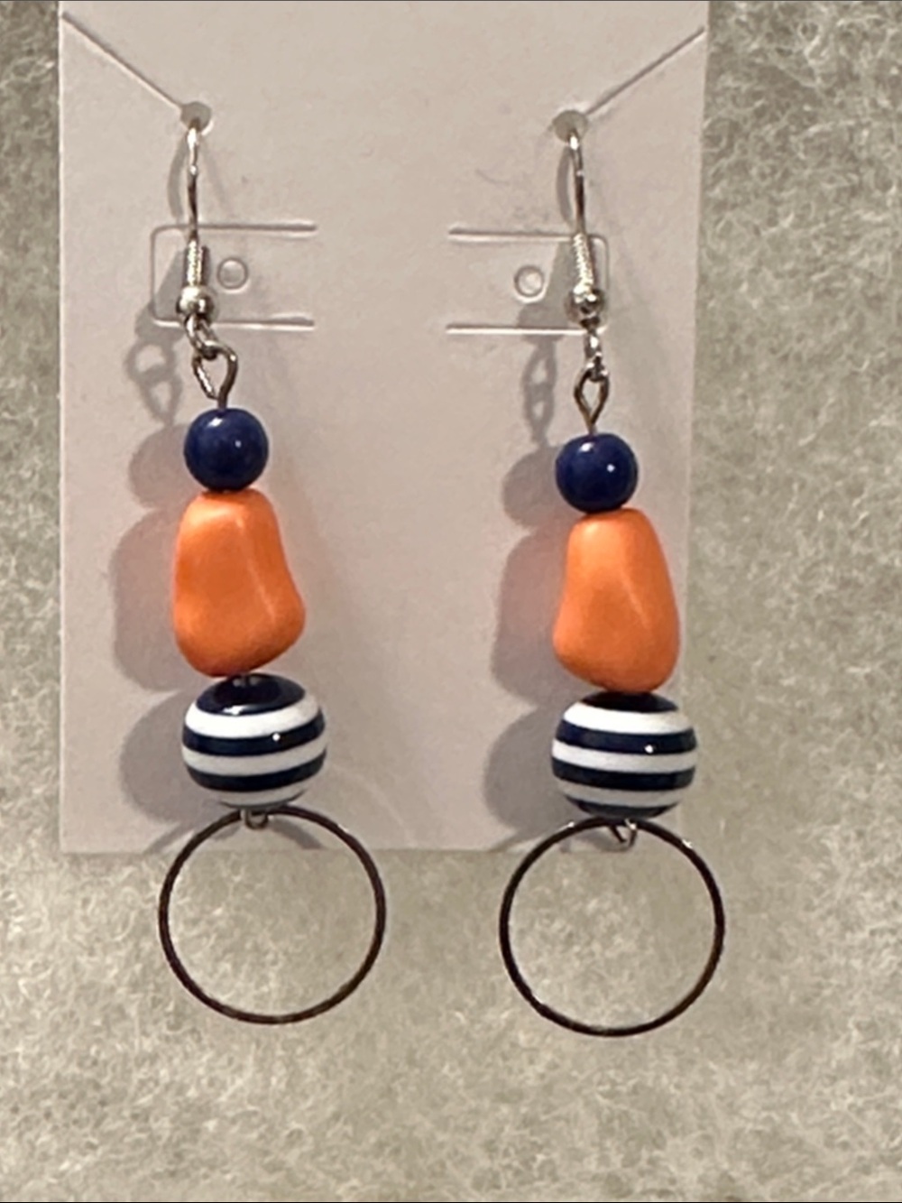Handmade Blue and Coral Drop Earrings - Women's Fashion Jewelry